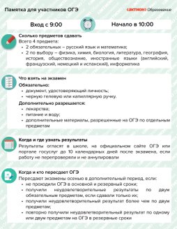 Памятка для участников ОГЭ 2025